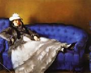 Portrait of Mme Manet on a Blue Sofa Edouard Manet